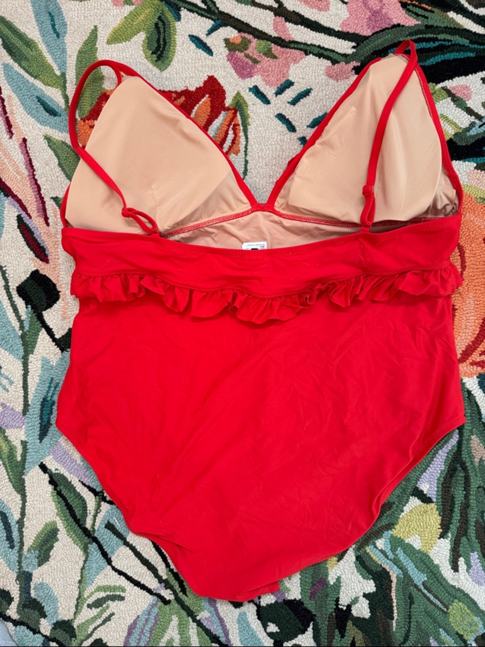 J Crew Red Ruffle One-Piece Swimsuit - Picture 4 of 4